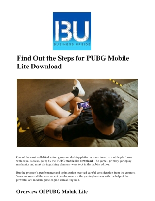 Find Out the Steps for PUBG Mobile Lite Download