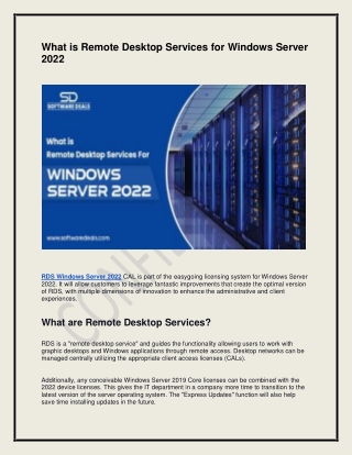 What is Remote Desktop Services For Windows Server 2022