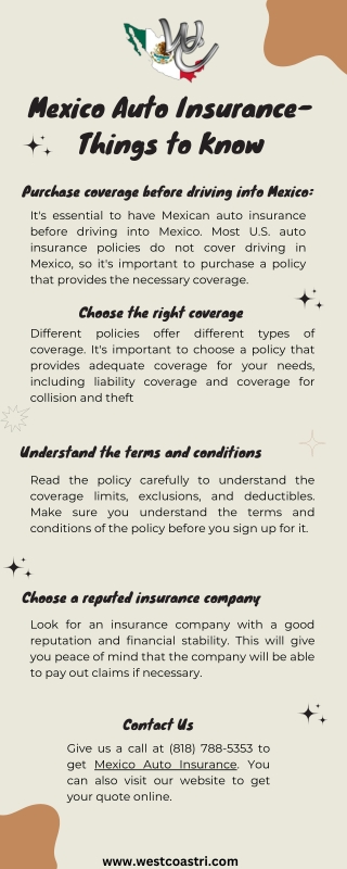 Mexico Auto Insurance- Things to Know