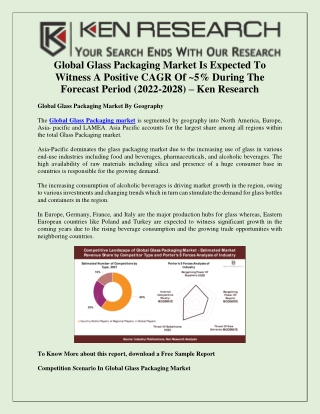 Demand for Glass Packaging - Ken Research