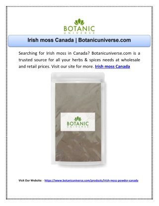Irish moss Canada | Botanicuniverse.com