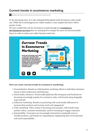 Current trends in ecommerce marketing