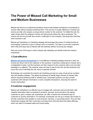 The Power of Missed Call Marketing for Small and Medium Businesses.docx