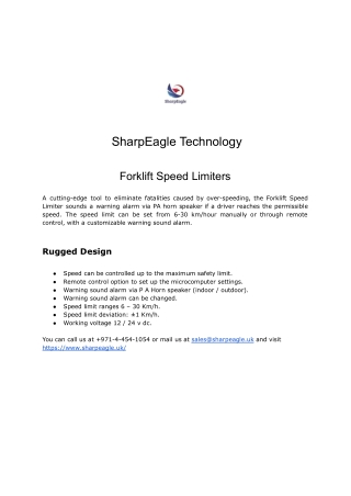 Forklift Speed Limiters