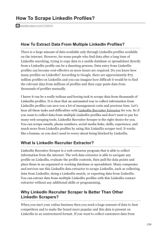 How To Scrape LinkedIn Profiles
