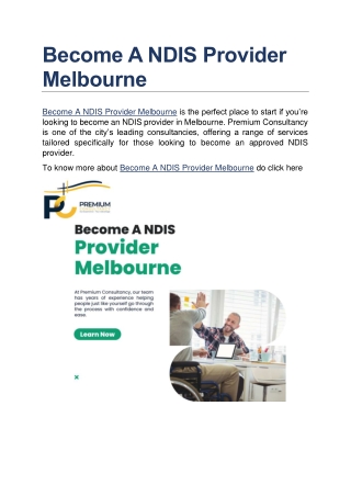 Become A NDIS Provider Melbourne