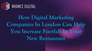 How Digital Marketing Companies In London Can Help You Increase Footfall In Your