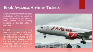 Avianca Airlines Tickets
