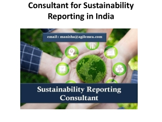 Consultant for Sustainability Reporting in India