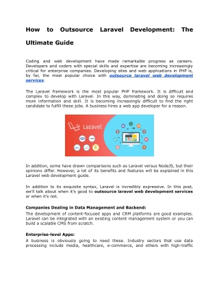 How to Outsource Laravel Development_ The Ultimate Guide