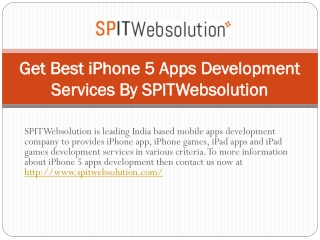 Get Best iPhone 5 Apps Development Services
