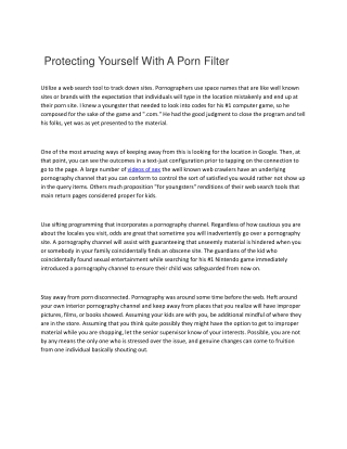 Protecting Yourself With A Porn Filter