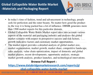 Collapsible Water Bottle Market -Material & Packaging