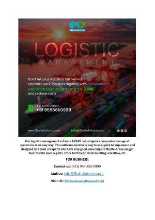 Logistic management system in Bhubaneswar