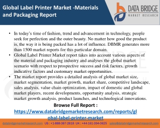 Label Printer Market -Material & Packaging