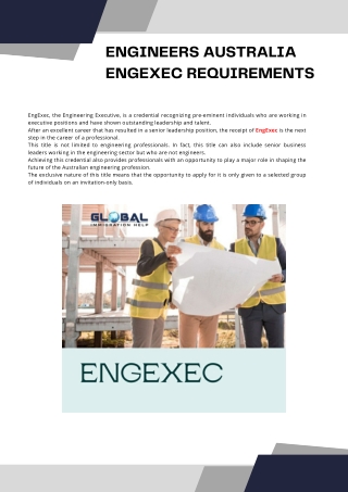 Engineers Australia EngExec Requirements