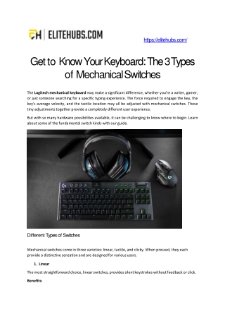 Get to Know Your Keyboard: The 3 Types of Mechanical Switches