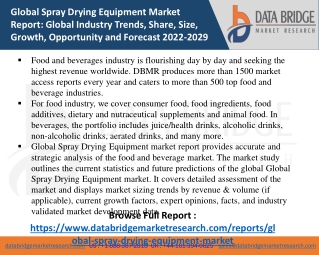 Spray Drying Equipment Market- FOOD & BEVERAGES