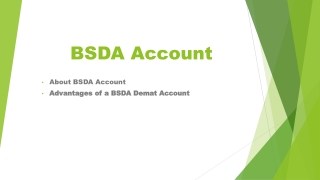 BSDA Account | Motilal Oswal