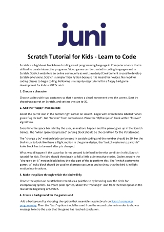 Scratch Tutorial for Kids - Learn to Code