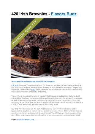 420 Irish Brownies