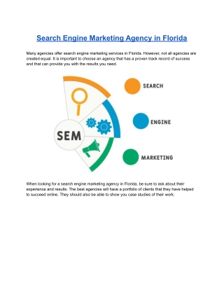 Search Engine Marketing Agency in Florida