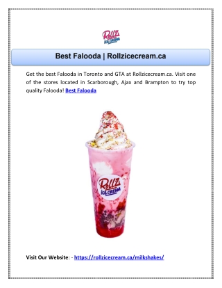 Best Falooda | Rollzicecream.ca