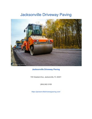 Jacksonville Driveway Paving