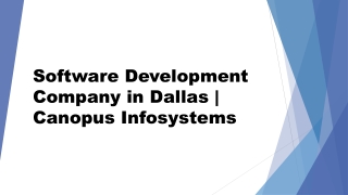 Software Development Company in Dallas | Canopus Infosystems