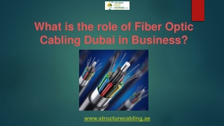 What is the role of Fiber Optic Cabling Dubai in Business