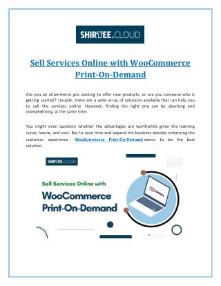 Sell Services Online with WooCommerce Print-On-Demand