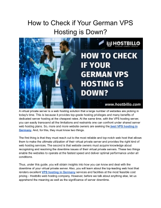 How to Check if Your German VPS Hosting is Down?