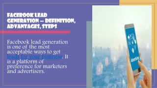 Facebook Lead Generation — Definition, Advantages,
