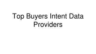 Top Buyers Intent Data Providers