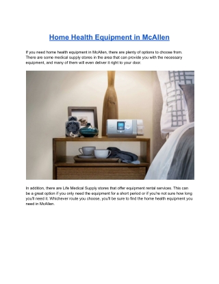 Home Health Equipment in McAllen