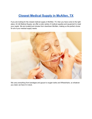 Closest Medical Supply in McAllen, TX