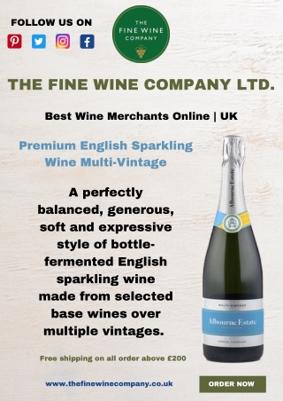 English Sparkling Wine Multi-Vintage – The Fine Wine Company Ltd