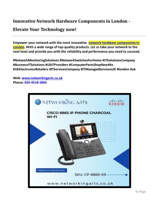 Innovative Network Hardware Components in London - Elevate Your Technology now!