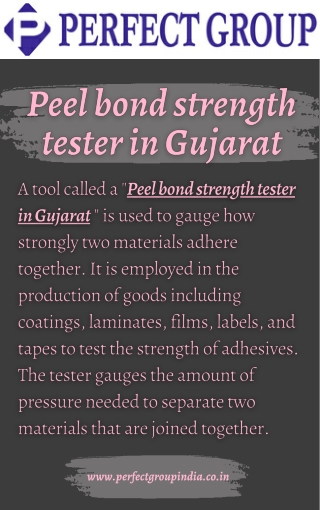 Peel bond strength tester in Gujarat | Perfectgroupindia