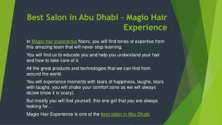 Best Salon in Abu Dhabi Magio Hair