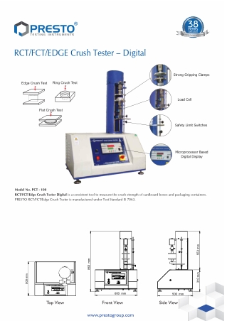 Presto edge crush tester Manufacturer and Supplier in India