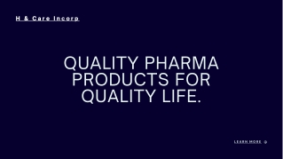 Top PCD Pharmaceutical Company in India - H & Care Incorp