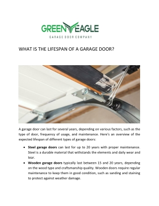 What is the Lifespan of a Garage Door