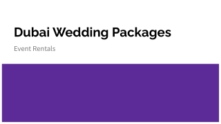 Dubai Wedding Packages