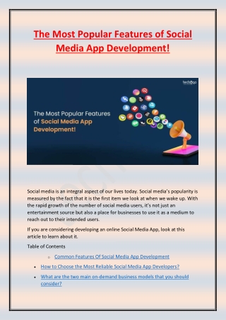 The Most Popular Features of Social Media App Development