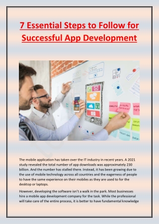 7 Essential Steps to Follow for Successful App Development