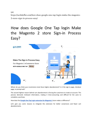 How does google One Tap login Make the magento 2 store Sign-in Process Easy.docx