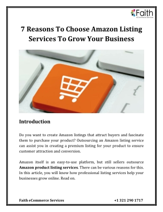 7 Reasons To Choose Amazon Listing Services To Grow Your Business