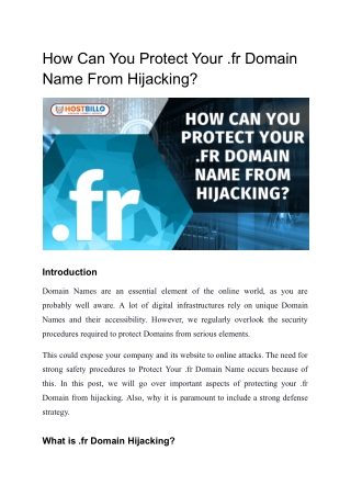 How Can You Protect Your .fr Domain Name From Hijacking_