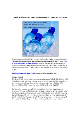 Saudi Arabia Bottled Water Market pdf file